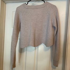 Aritzia Cropped Grey Sweater